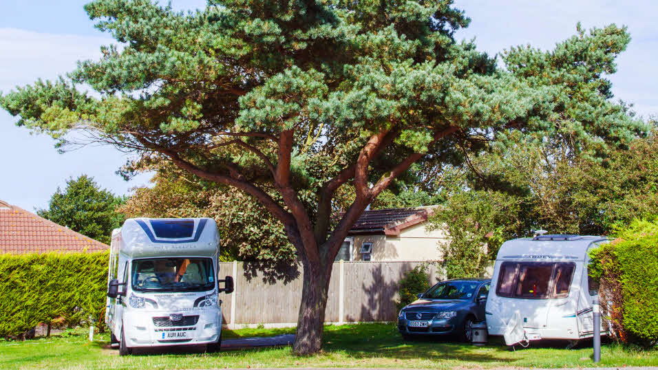 Seacroft club site caravans connected up on their pitch